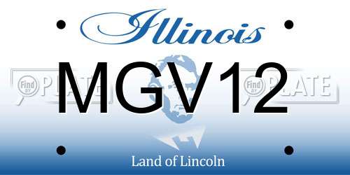 MGV12 Illinois License Plate