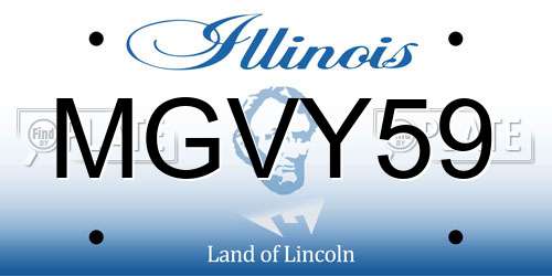 MGVY59 Illinois License Plate