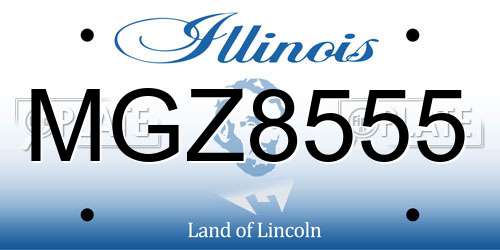 MGZ8555 Illinois License Plate