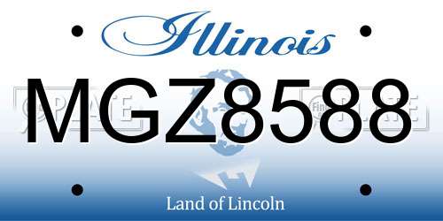 MGZ8588 Illinois License Plate
