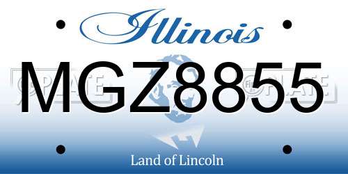 MGZ8855 Illinois License Plate