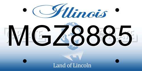 MGZ8885 Illinois License Plate