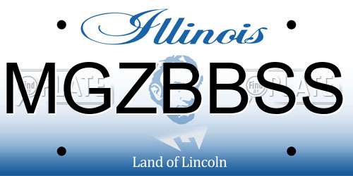 MGZBBSS Illinois License Plate