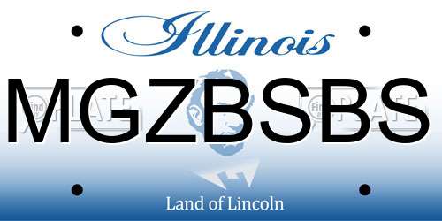 MGZBSBS Illinois License Plate