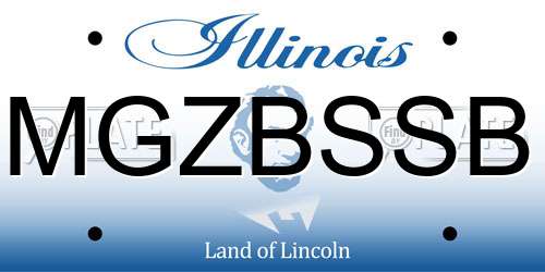 MGZBSSB Illinois License Plate