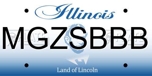 MGZSBBB Illinois License Plate