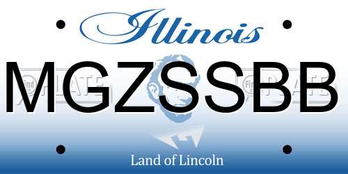 MGZSSBB Illinois License Plate