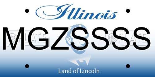 MGZSSSS Illinois License Plate