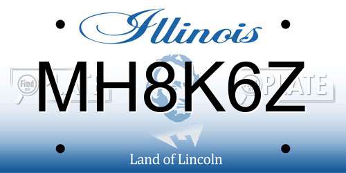 MH8K6Z Illinois License Plate
