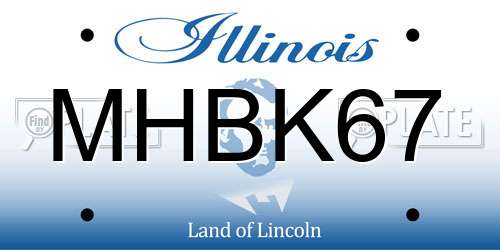 MHBK67 Illinois License Plate