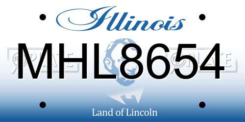 MHL8654 Illinois License Plate