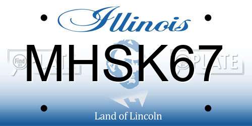 MHSK67 Illinois License Plate