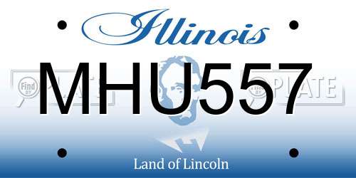 MHU557 Illinois License Plate