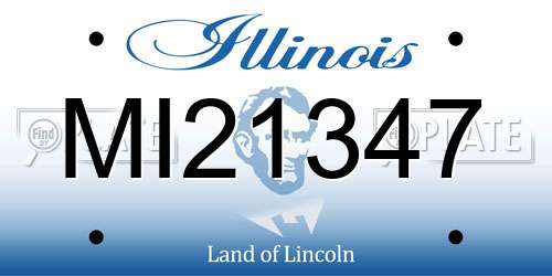 MI21347 Illinois License Plate