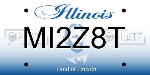MI2Z8T Illinois License Plate