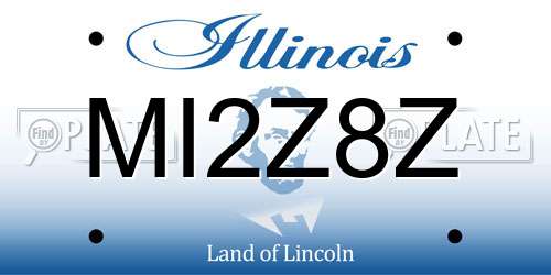 MI2Z8Z Illinois License Plate
