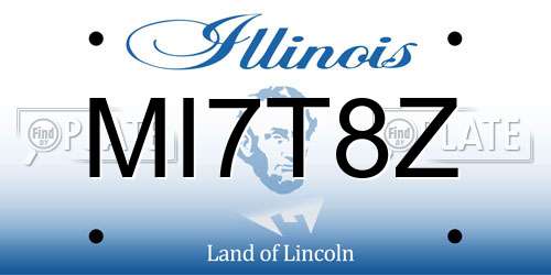 MI7T8Z Illinois License Plate