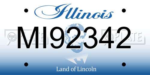 MI92342 Illinois License Plate