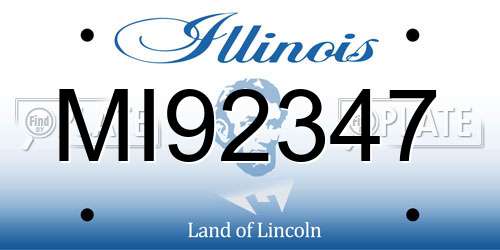 MI92347 Illinois License Plate