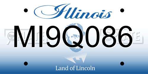MI9Q086 Illinois License Plate