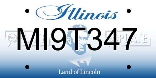 MI9T347 Illinois License Plate