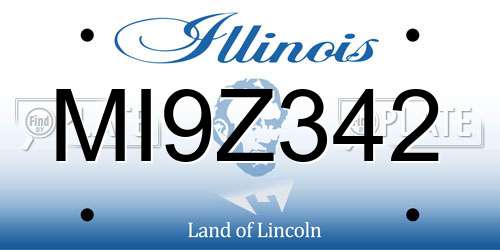 MI9Z342 Illinois License Plate
