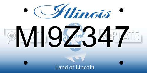 MI9Z347 Illinois License Plate