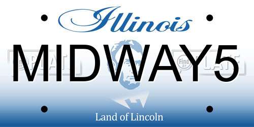 MIDWAY5 Illinois License Plate