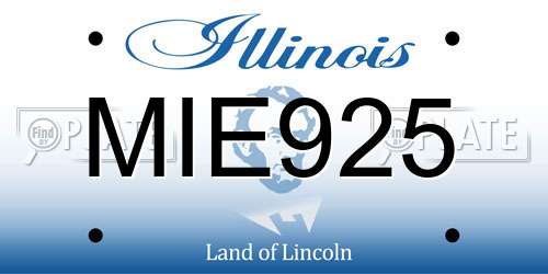 MIE925 Illinois License Plate