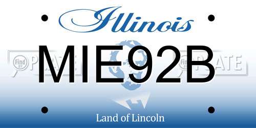 MIE92B Illinois License Plate