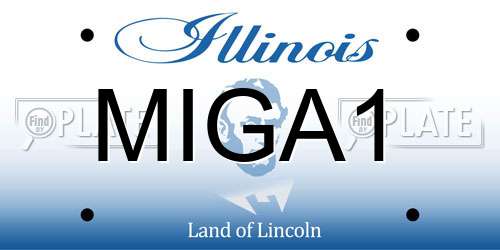 MIGA1 Illinois License Plate