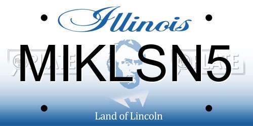 MIKLSN5 Illinois License Plate