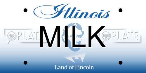 MILK Illinois License Plate