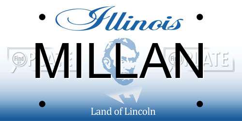 MILLAN Illinois License Plate