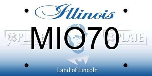 MIO70 Illinois License Plate