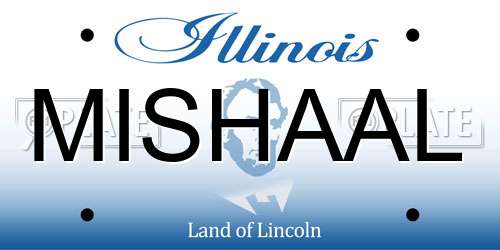 MISHAAL Illinois License Plate