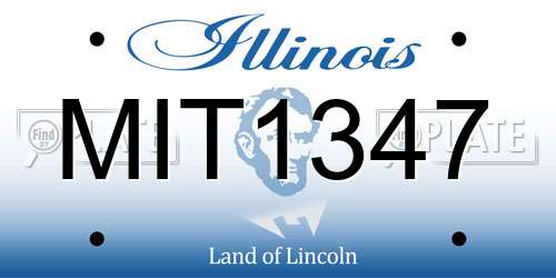 MIT1347 Illinois License Plate