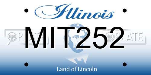 MIT252 Illinois License Plate
