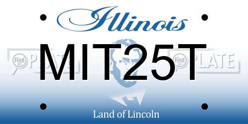 MIT25T Illinois License Plate