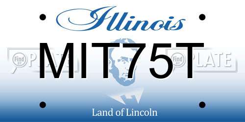 MIT75T Illinois License Plate