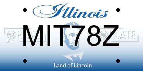 MIT78Z Illinois License Plate