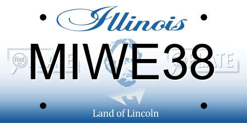 MIWE38 Illinois License Plate