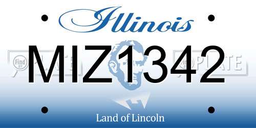 MIZ1342 Illinois License Plate