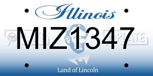 MIZ1347 Illinois License Plate