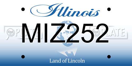 MIZ252 Illinois License Plate