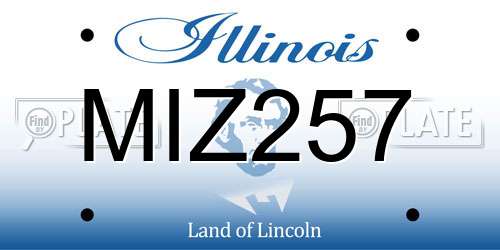 MIZ257 Illinois License Plate
