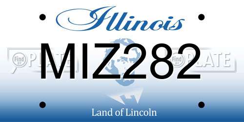 MIZ282 Illinois License Plate