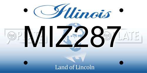 MIZ287 Illinois License Plate