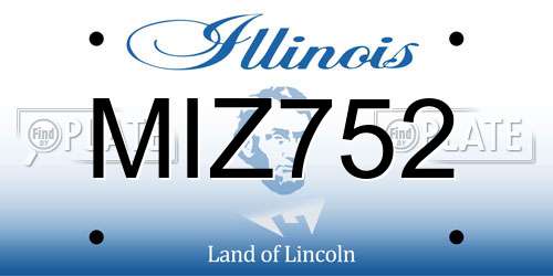 MIZ752 Illinois License Plate