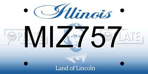 MIZ757 Illinois License Plate